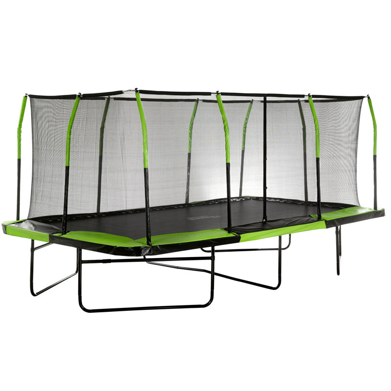 Upper Bounce 17" Rectangular Backyard Trampoline with Safety Enclosure & Reviews Wayfair